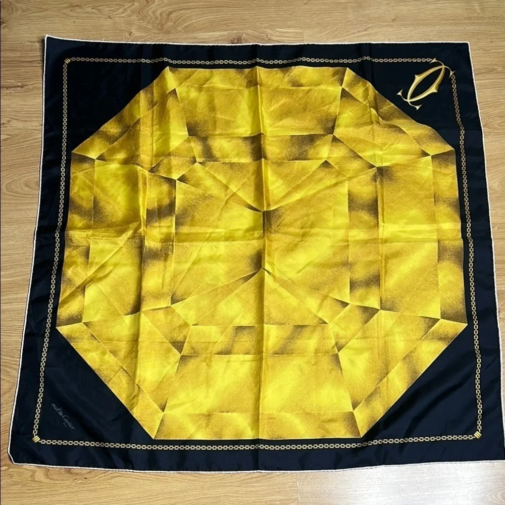 Cartier Must de Cartier 34” Square 100% Silk Scarf Diamond Design